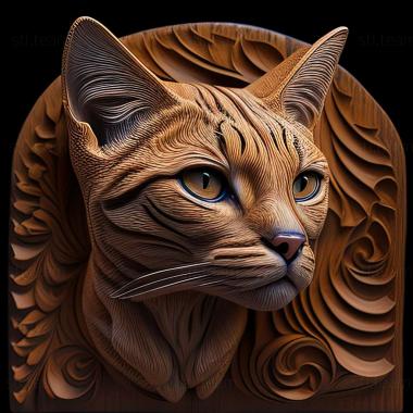 3D model Ocicat cat (STL)